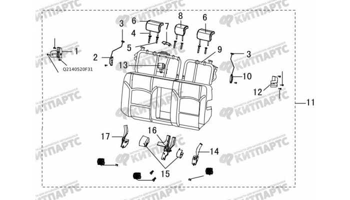 Спинка заднего сиденья (новый салон) Great Wall Hover H3