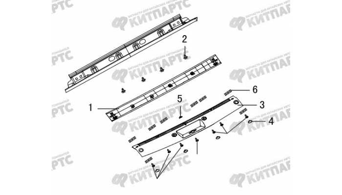Накладка потолка задняя и замка двери задка Great Wall Hover H5