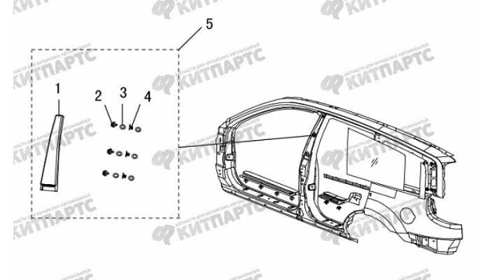 Накладка средней стойки наружная Great Wall Hover H5