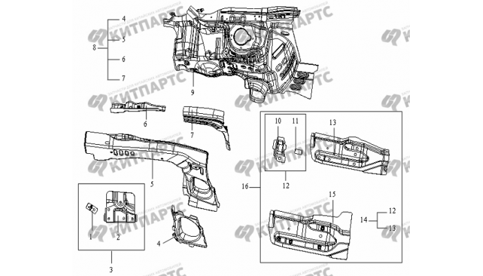 Лонжерон передний правый Geely Otaka (CK)